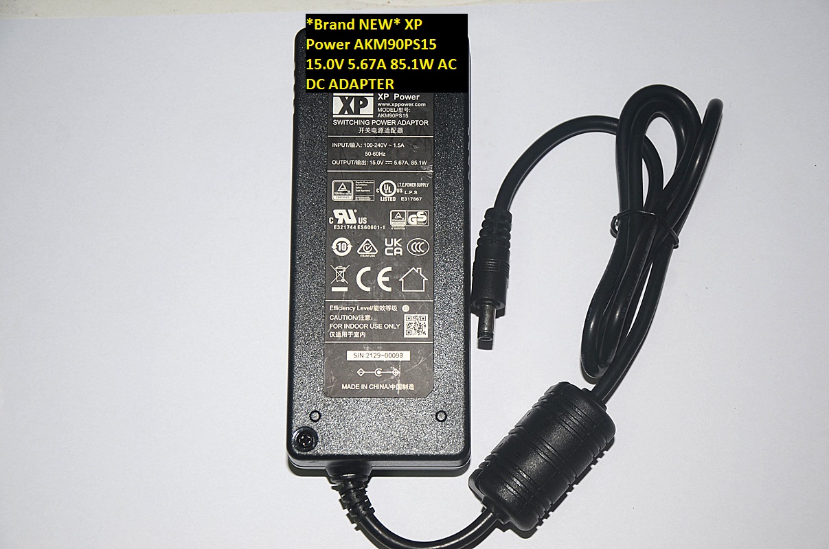 *Brand NEW* XP Power AC100-240V AKM90PS15 85.1W 15.0V 5.67A AC DC ADAPTER